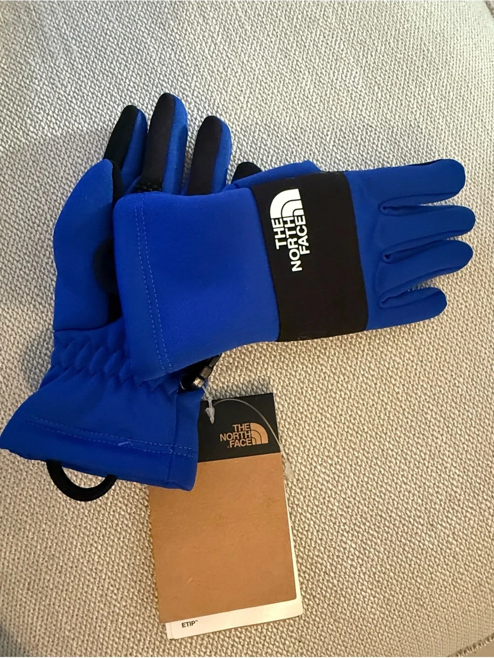 The North Face kids gloves Royal Blue and Black Insulated Gloves